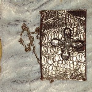 Preowned Pewter crossbody bag by Jamie Dietrich.